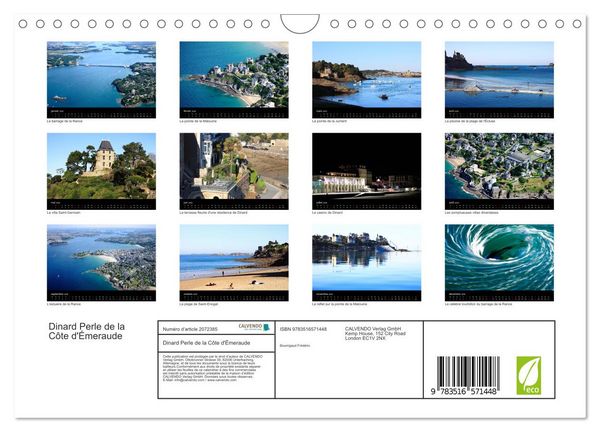 Produktbild: Dinard Perle de la C&ocirc;te d'&Eacute;meraude (Calendrier mural 2026 DIN A4 vertical), CALVENDO calendrier mensuel