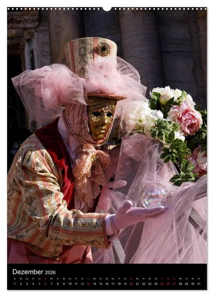 Produktbild: Karneval in Venedig - Phantasievolle Masken (Wandkalender 2026 DIN A2 hoch), CALVENDO Monatskalender