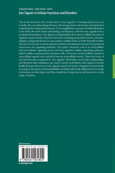 Produktbild: Zinc Signals in Cellular Functions and Disorders