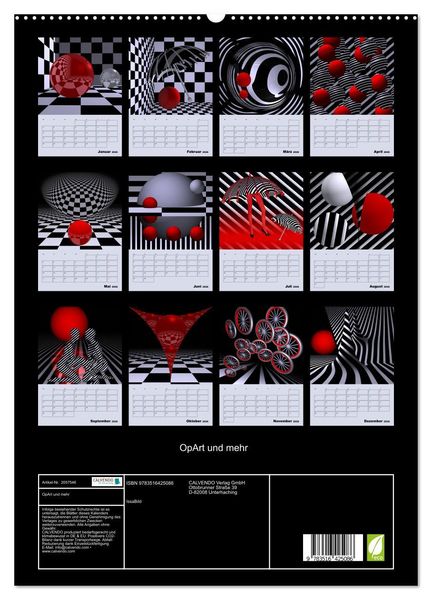 Produktbild: OpArt und mehr (hochwertiger Premium Wandkalender 2026 DIN A2 hoch), Kunstdruck in Hochglanz