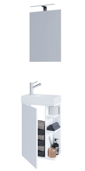 Produktbild: 2-tlg G&auml;ste WC Badm&ouml;bel Waschtisch Lumia Spiegel