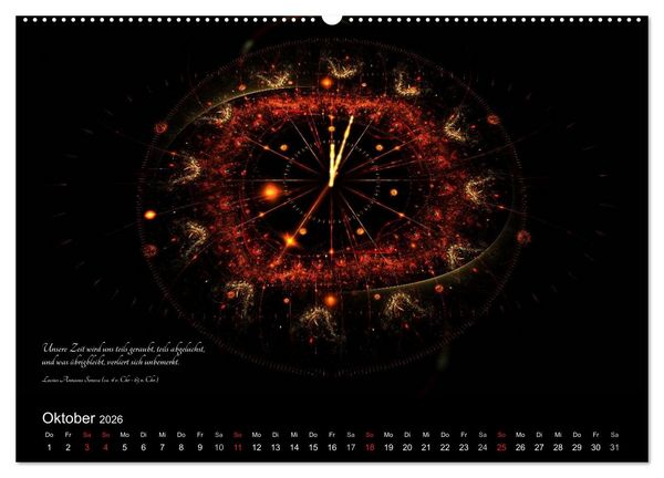 Produktbild: Zeit 2026 - Grafiken und Zitate (hochwertiger Premium Wandkalender 2026 DIN A2 quer), Kunstdruck in Hochglanz