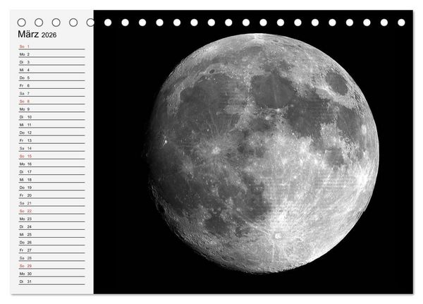 Produktbild: Sonne, Monde und Planeten (Tischkalender 2026 DIN A5 quer), CALVENDO Monatskalender