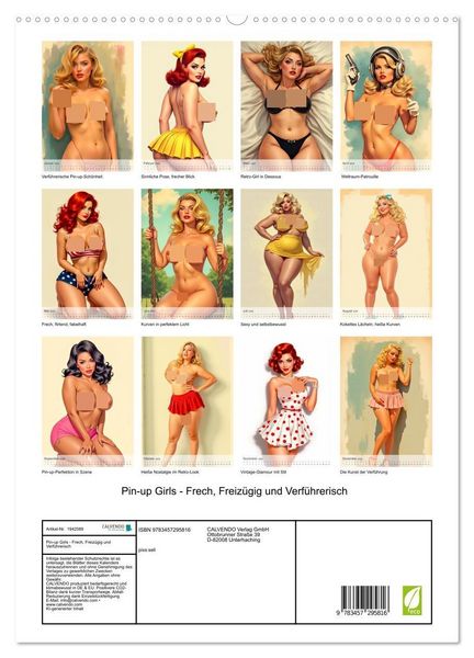 Produktbild: Pin-up Girls - Frech, Freiz&uuml;gig und Verf&uuml;hrerisch (hochwertiger Premium Wandkalender 2026 DIN A2 hoch), Kunstdruck in Hochglanz