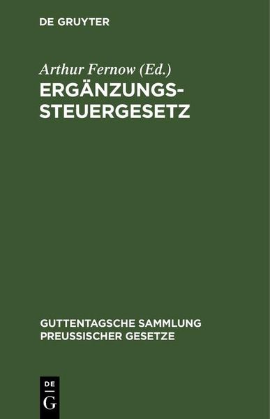 Produktbild: Erg&auml;nzungssteuergesetz