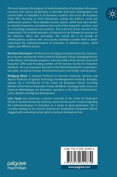Produktbild: The Institutionalisation of Evaluation in Europe