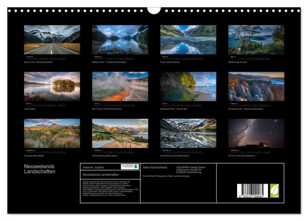 Produktbild: Neuseelands Landschaften (Wandkalender 2026 DIN A3 quer), CALVENDO Monatskalender