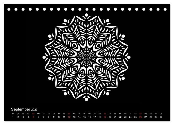 Produktbild: Entspannung und Ruhe durch Mandalas (Tischkalender 2027 DIN A5 quer), CALVENDO Monatskalender
