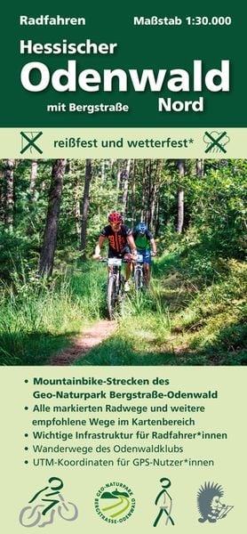 Radfahren, Hessischer Odenwald Nord mit Bergstraße 1:30000, Set von Michael Messer, Meki Landkarten, 9783947593323