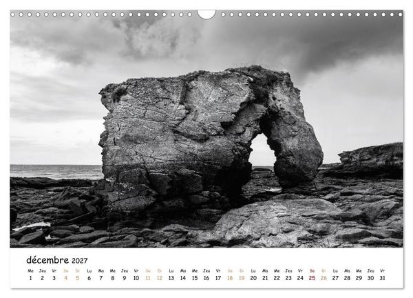 Produktbild: Terres de contraste &ndash; Une ann&eacute;e en monochrome (Calendrier mural 2027 DIN A3 vertical), CALVENDO calendrier mensuel