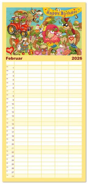 Produktbild: Familienplaner 2026 - Wimmelig durch das Jahr mit 5 Spalten (Wandkalender, 21 x 45 cm) CALVENDO