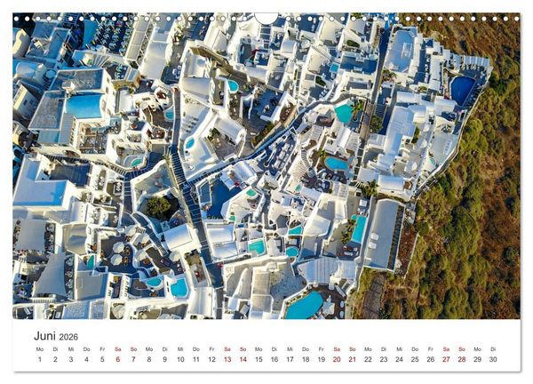 Produktbild: Santorin - Insel der wei&szlig;en H&auml;user (Wandkalender 2026 DIN A3 quer), CALVENDO Monatskalender