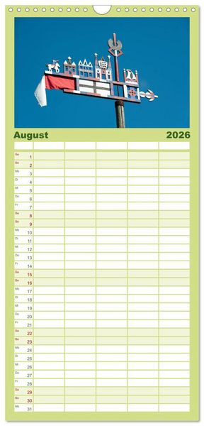 Produktbild: Familienplaner 2026 - Litauens Sch&ouml;nheiten mit 5 Spalten (Wandkalender, 21 x 45 cm) CALVENDO