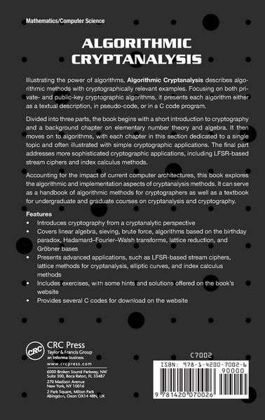 Produktbild: Algorithmic Cryptanalysis