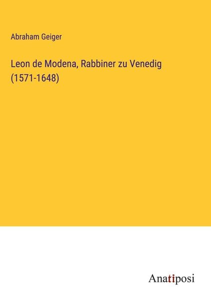 Produktbild: Leon de Modena, Rabbiner zu Venedig (1571-1648)
