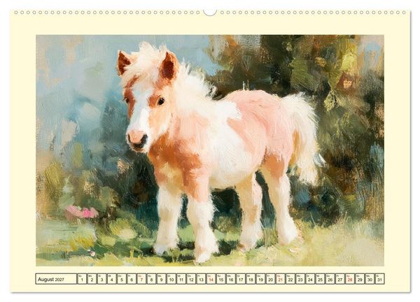 Produktbild: Zauberhafte Ponys. Kleine Pferdchen in lieblicher &Ouml;loptik (hochwertiger Premium Wandkalender 2027 DIN A2 quer), Kunstdruck in Hochglanz