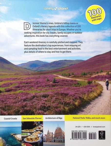 Produktbild: Lonely Planet 100 Weekends in Europe