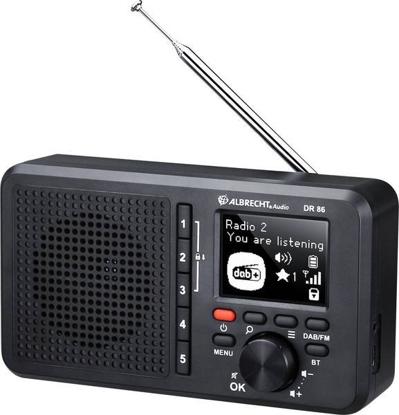 Albrecht DR 86 Tischradio DAB+, UKW wiederaufladbar Schwarz