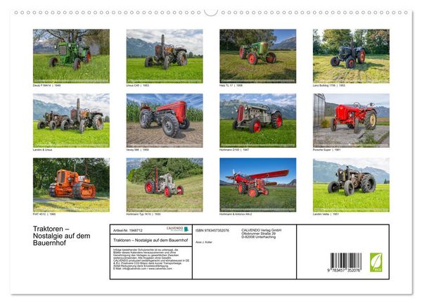 Produktbild: Traktoren &ndash; Nostalgie auf dem Bauernhof (hochwertiger Premium Wandkalender 2026 DIN A2 quer), Kunstdruck in Hochglanz