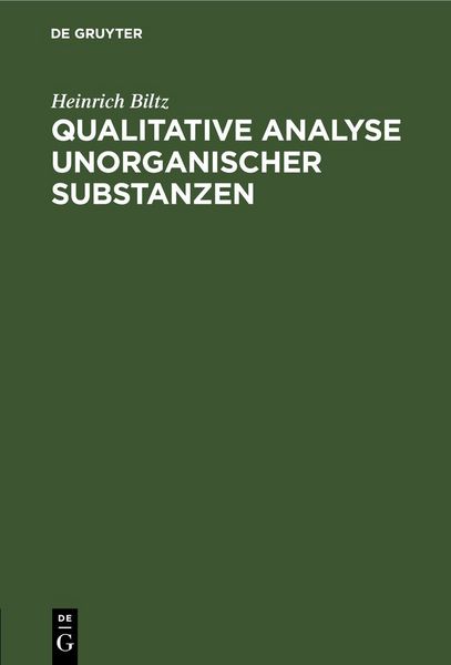 Produktbild: Qualitative Analyse unorganischer Substanzen