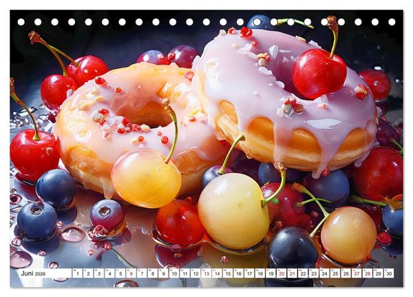Produktbild: Bunte Donut-Tr&auml;ume - Himmlischer Geschmack aus Krapfenteig (Tischkalender 2026 DIN A5 quer), CALVENDO Monatskalender