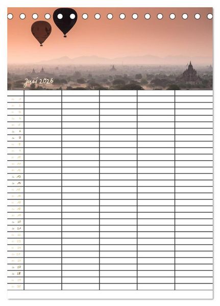 Produktbild: Goldenes Myanmar - Familienkalender 2026 (Tischkalender 2026 DIN A5 hoch), CALVENDO Monatskalender