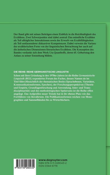 Produktbild: Erz&auml;hlen als Form &ndash; Formen des Erz&auml;hlens