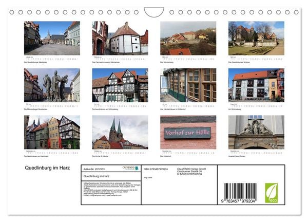 Produktbild: Quedlinburg im Harz (Wandkalender 2026 DIN A4 quer), CALVENDO Monatskalender