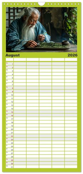 Produktbild: Familienplaner 2026 - Teezeit Tr&auml;ume mit 5 Spalten (Wandkalender, 21 x 45 cm) CALVENDO