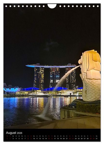 Produktbild: Singapur - Faszinierende Lichterwelt Marina Bay (Wandkalender 2026 DIN A4 hoch), CALVENDO Monatskalender