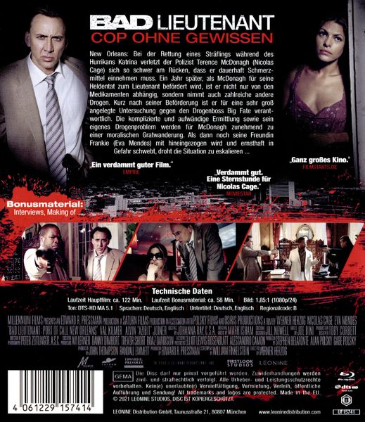 Produktbild: Bad Lieutenant - Cop ohne Gewissen