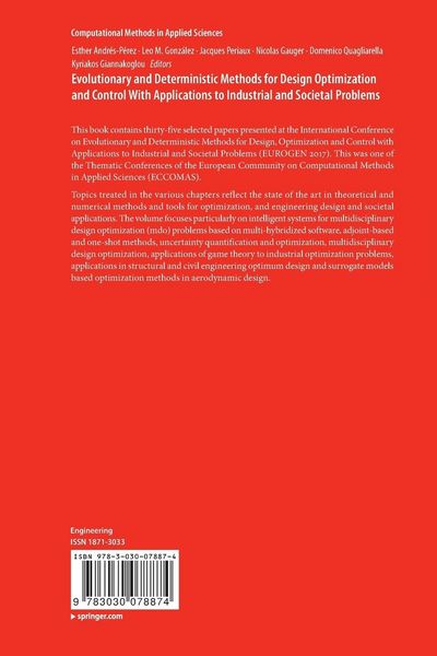 Produktbild: Evolutionary and Deterministic Methods for Design Optimization and Control With Applications to Industrial and Societal Problems