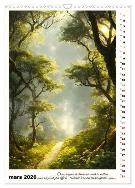 Produktbild: Chemins de fantaisie (Calendrier mural 2026 DIN A3 horizontal), CALVENDO calendrier mensuel