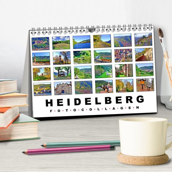 Produktbild: Heidelberg Fotocollagen (Tischkalender 2026 DIN A5 quer), CALVENDO Monatskalender
