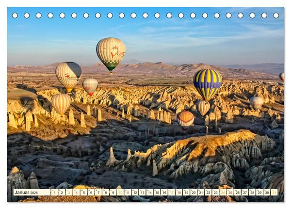 Produktbild: Mit dem Ballon &uuml;ber Kappadokien (Tischkalender 2026 DIN A5 quer), CALVENDO Monatskalender