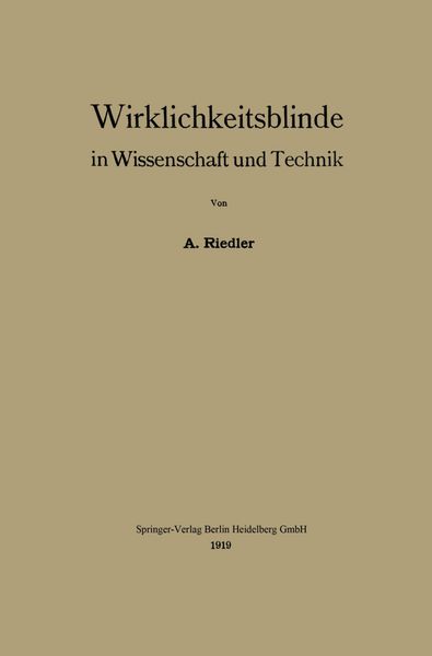 Produktbild: Wirklichkeitsblinde in Wissenschaft und Technik