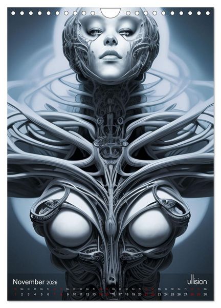 Produktbild: Biomechanic Portrait - Sch&ouml;nheit zwischen Mensch und Maschine (Wandkalender 2026 DIN A4 hoch), CALVENDO Monatskalender
