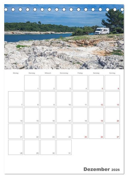 Produktbild: Wohnmobil Jahresplaner (Tischkalender 2026 DIN A5 hoch), CALVENDO Monatskalender