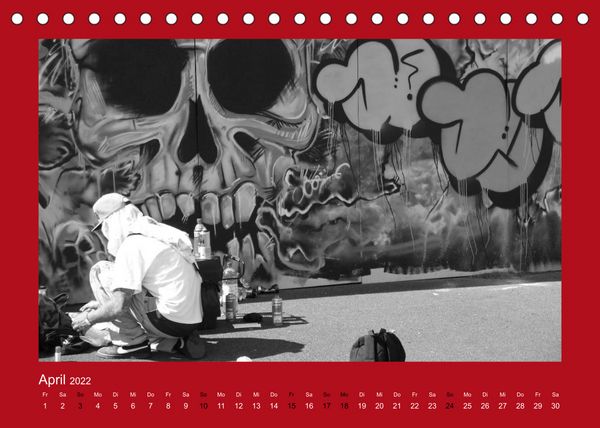 Produktbild: Stra&szlig;enk&uuml;nstler. Impressionen in schwarz-wei&szlig; (Tischkalender 2022 DIN A5 quer)