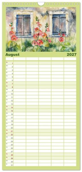 Produktbild: Familienplaner 2027 - Garten Aquarelle mit 5 Spalten (Wandkalender, 21 x 45 cm) CALVENDO