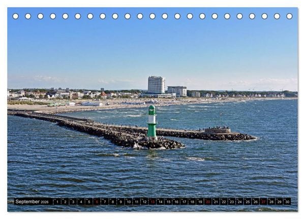 Produktbild: Warnem&uuml;nde und Rostock, Perlen an der Ostsee (Tischkalender 2026 DIN A5 quer), CALVENDO Monatskalender