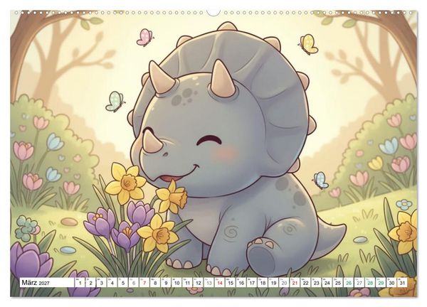 Produktbild: Dino-Babys Jahresreise (Wandkalender 2027 DIN A2 quer), CALVENDO Monatskalender