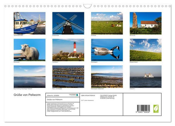 Produktbild: Gr&uuml;&szlig;e von Pellworm (Wandkalender 2026 DIN A3 quer), CALVENDO Monatskalender