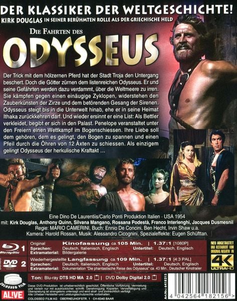 Produktbild: Die Fahrten des Odysseus (Ulysses) [Blu-ray im Schuber inkl. Bonus-DVD]