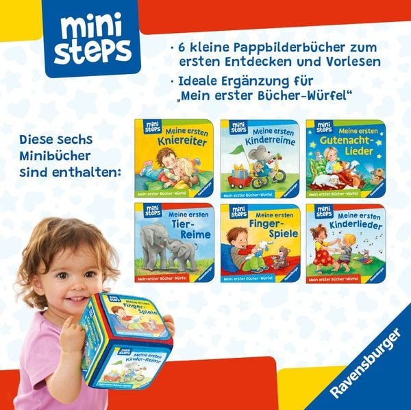 Produktbild: Ministeps: Mein erster B&uuml;cher-W&uuml;rfel: Lieder, Reime, Fingerspiele (B&uuml;cher-Set)