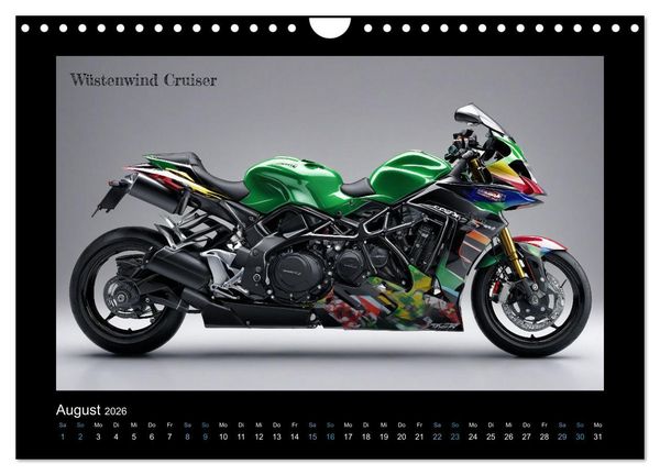 Produktbild: Verr&uuml;ckte 2-Rad Fantasien einer KI (Wandkalender 2026 DIN A4 quer), CALVENDO Monatskalender