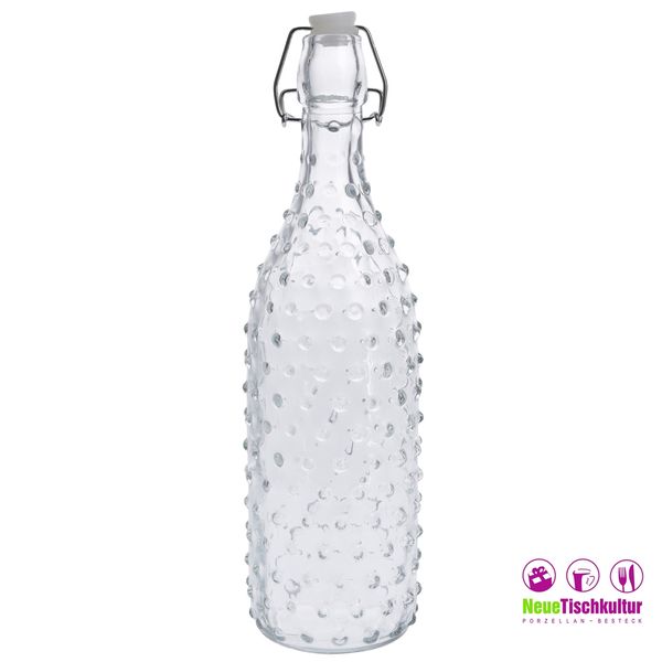 Neuetischkultur Glasflasche, geprägtes Muster Bügelverschluss