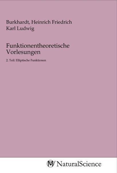 Produktbild: Funktionentheoretische Vorlesungen