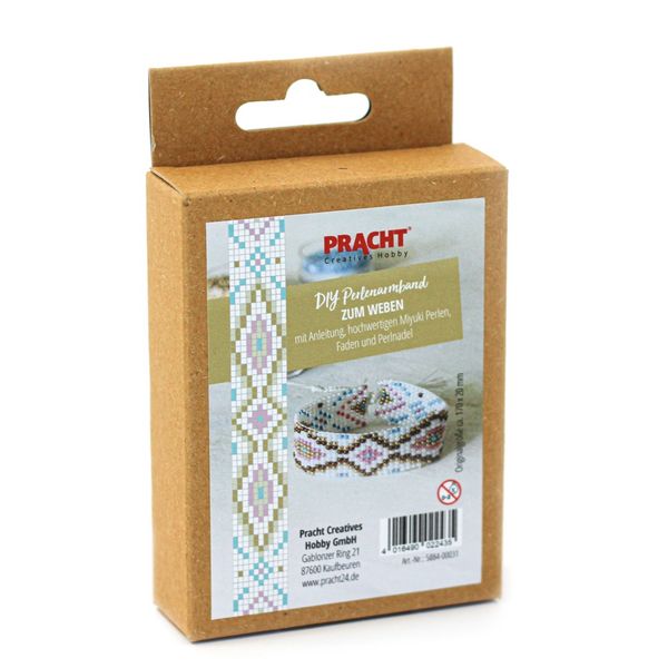 Produktbild: PRACHT Bastelset DIY Perlenarmband weben wei&szlig;/mehrfarbig 170x20mm