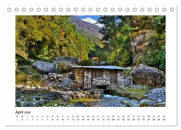 Produktbild: Nepal - Wanderparadies zwischen Annapurna & Everest (Tischkalender 2026 DIN A5 quer), CALVENDO Monatskalender
